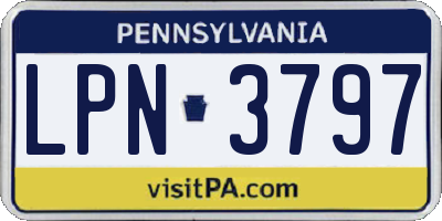 PA license plate LPN3797