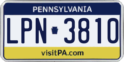 PA license plate LPN3810