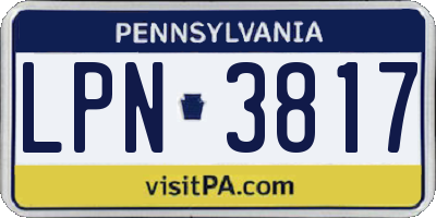 PA license plate LPN3817