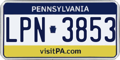 PA license plate LPN3853