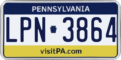PA license plate LPN3864