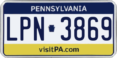 PA license plate LPN3869