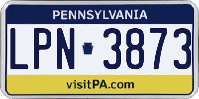 PA license plate LPN3873