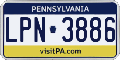 PA license plate LPN3886