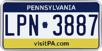 PA license plate LPN3887