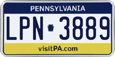 PA license plate LPN3889