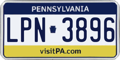 PA license plate LPN3896