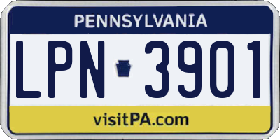 PA license plate LPN3901
