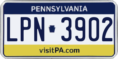 PA license plate LPN3902
