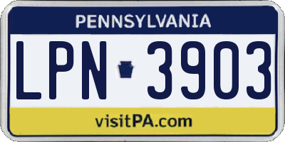 PA license plate LPN3903