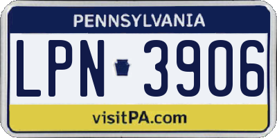 PA license plate LPN3906