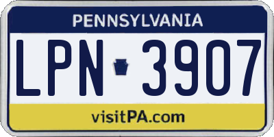 PA license plate LPN3907