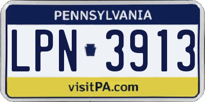 PA license plate LPN3913