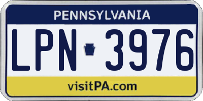 PA license plate LPN3976