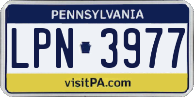 PA license plate LPN3977