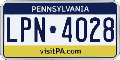 PA license plate LPN4028