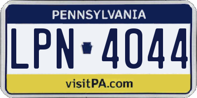 PA license plate LPN4044