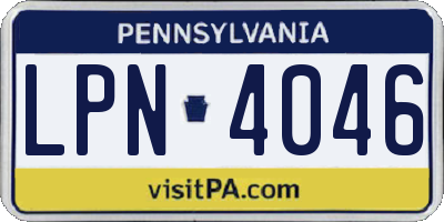 PA license plate LPN4046