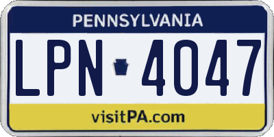 PA license plate LPN4047