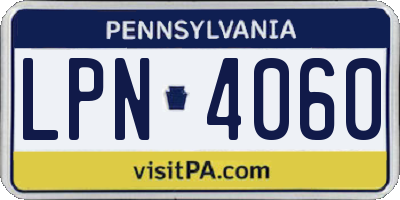 PA license plate LPN4060