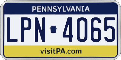 PA license plate LPN4065