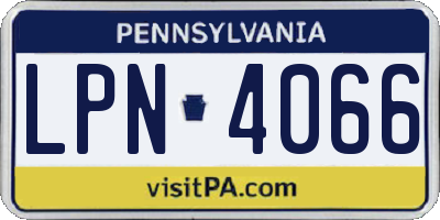 PA license plate LPN4066
