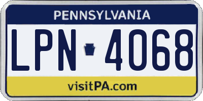 PA license plate LPN4068