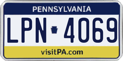 PA license plate LPN4069