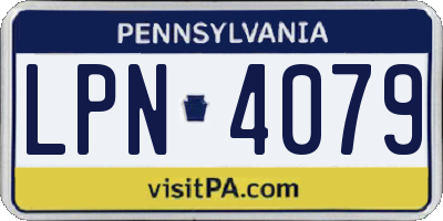 PA license plate LPN4079