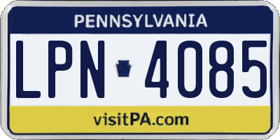 PA license plate LPN4085