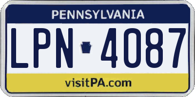 PA license plate LPN4087