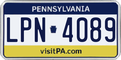 PA license plate LPN4089