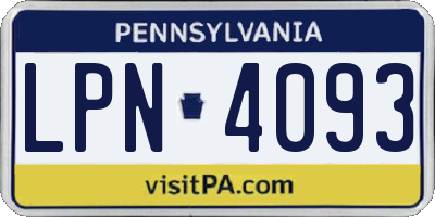 PA license plate LPN4093