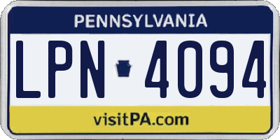 PA license plate LPN4094