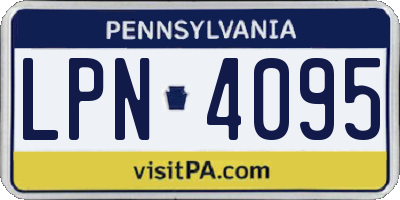 PA license plate LPN4095