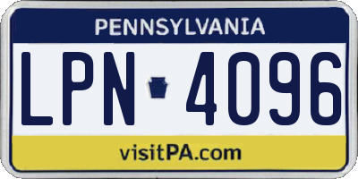 PA license plate LPN4096