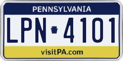 PA license plate LPN4101