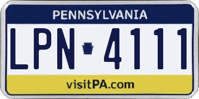 PA license plate LPN4111