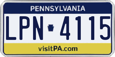 PA license plate LPN4115