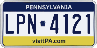 PA license plate LPN4121