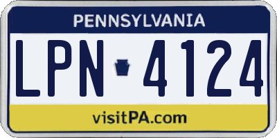 PA license plate LPN4124