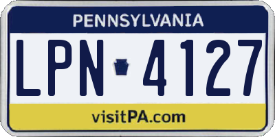 PA license plate LPN4127