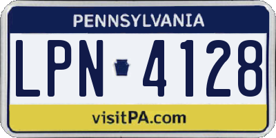 PA license plate LPN4128