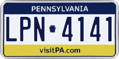 PA license plate LPN4141