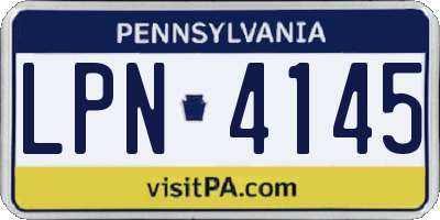 PA license plate LPN4145