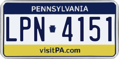 PA license plate LPN4151