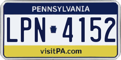 PA license plate LPN4152