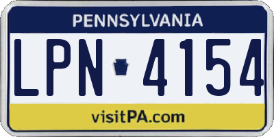 PA license plate LPN4154