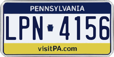 PA license plate LPN4156