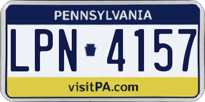 PA license plate LPN4157